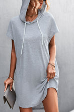 Load image into Gallery viewer, Two-Tone Drawstring Detail Hooded Dress