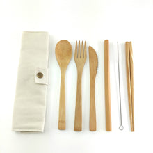 Load image into Gallery viewer, Bamboo Travel Cutlery