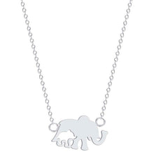 Load image into Gallery viewer, Mom & Baby Elephant Charm Chain Necklace
