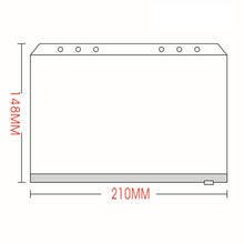 Load image into Gallery viewer, 12PCS Convenient Clear PVC A5 A6 A7 Binder Pockets Clear Zipper Folders For 6-Ring Notebook Binder Files Reports Binder