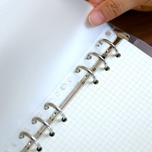 Load image into Gallery viewer, 12PCS Convenient Clear PVC A5 A6 A7 Binder Pockets Clear Zipper Folders For 6-Ring Notebook Binder Files Reports Binder