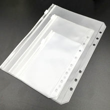 Load image into Gallery viewer, 12PCS Convenient Clear PVC A5 A6 A7 Binder Pockets Clear Zipper Folders For 6-Ring Notebook Binder Files Reports Binder