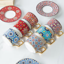 Load image into Gallery viewer, British Style Moroccan Coffee Cup and Saucer