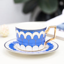 Load image into Gallery viewer, British Style Moroccan Coffee Cup and Saucer