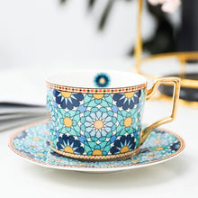 Load image into Gallery viewer, British Style Moroccan Coffee Cup and Saucer