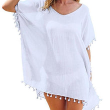 Load image into Gallery viewer, Chiffon Beach Wear Cover Ups w/ Tassels
