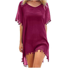 Load image into Gallery viewer, Chiffon Beach Wear Cover Ups w/ Tassels
