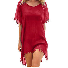 Load image into Gallery viewer, Chiffon Beach Wear Cover Ups w/ Tassels

