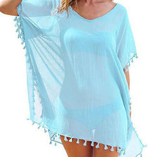 Load image into Gallery viewer, Chiffon Beach Wear Cover Ups w/ Tassels
