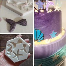 Load image into Gallery viewer, Mini Mermaid Tail &amp; Starfish Silicone Mold
