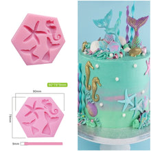 Load image into Gallery viewer, Mini Mermaid Tail &amp; Starfish Silicone Mold
