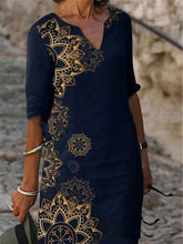 Load image into Gallery viewer, Loose print dress - Sage
