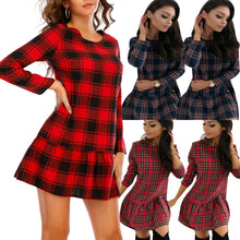 Load image into Gallery viewer, Plaid Mini Christmas Dress
