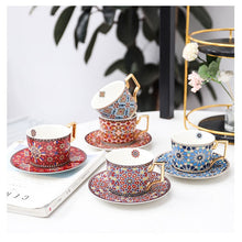 Load image into Gallery viewer, British Style Moroccan Coffee Cup and Saucer
