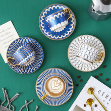 Load image into Gallery viewer, British Style Moroccan Coffee Cup and Saucer
