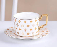 Load image into Gallery viewer, British Style Moroccan Coffee Cup and Saucer
