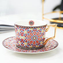 Load image into Gallery viewer, British Style Moroccan Coffee Cup and Saucer
