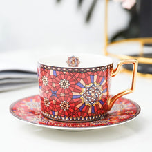 Load image into Gallery viewer, British Style Moroccan Coffee Cup and Saucer
